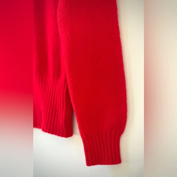 70’s McGregor Vibrant Red Scottish Shetland Wool Turtleneck Sweater - Picture 7 of 8